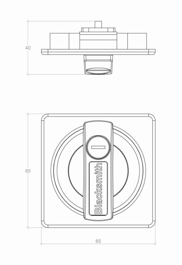 CERRADURA CUADRADA DE 2 PUNTOS DE SEGURIDAD - Image 2