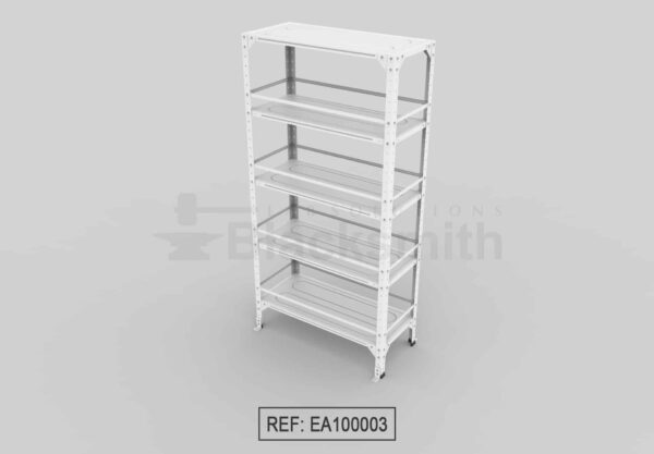 ESTANTERÍA ABIERTA BLACKSMITH C20 EN LÁMINA GALVANIZADA CON PLATINA ANTIVUELCO PERIMETRAL EN CADA ENTREPAÑO 100X50X180 - Image 3