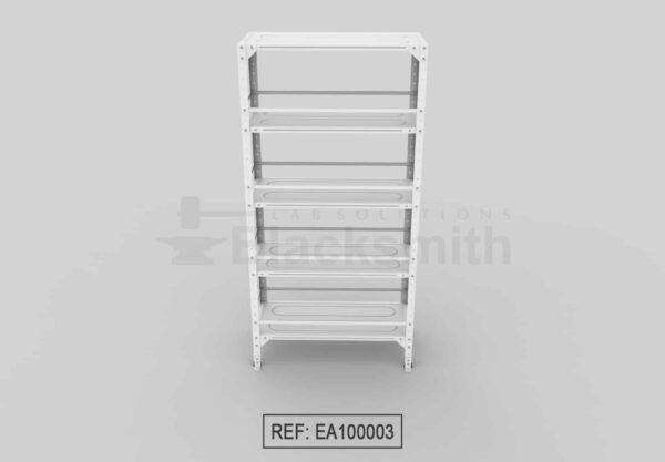 ESTANTERÍA ABIERTA BLACKSMITH C20 EN LÁMINA GALVANIZADA CON PLATINA ANTIVUELCO PERIMETRAL EN CADA ENTREPAÑO 100X50X180 - Image 4