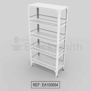 ESTANTERÍA ABIERTA BLACKSMITH C20 EN LÁMINA GALVANIZADA CON PLATINA ANTIVUELCO PERIMETRAL EN CADA ENTREPAÑO 90X40X180