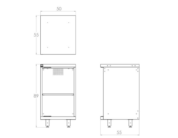 MUEBLE DE ALMACENAMIENTO BLACKSMITH SIN PUERTA (50X55CM) - Image 2