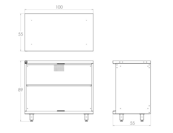 MUEBLE DE ALMACENAMIENTO BLACKSMITH DOBLE SIN PUERTA (100CM) - Image 2