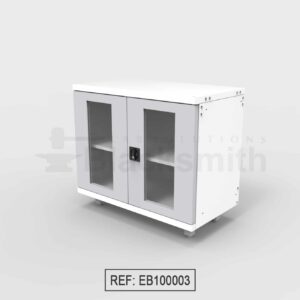 MUEBLE DE ALMACENAMIENTO BLACKSMITH DOS PUERTAS DE ALA CON MIRILLA DE VIDRIO (100CM)