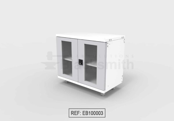 MUEBLE DE ALMACENAMIENTO BLACKSMITH DOS PUERTAS DE ALA CON MIRILLA DE VIDRIO (100CM)