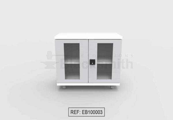 MUEBLE DE ALMACENAMIENTO BLACKSMITH DOS PUERTAS DE ALA CON MIRILLA DE VIDRIO (100CM) - Image 3