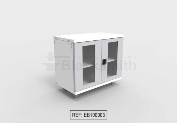 MUEBLE DE ALMACENAMIENTO BLACKSMITH DOS PUERTAS DE ALA CON MIRILLA DE VIDRIO (100CM) - Image 4