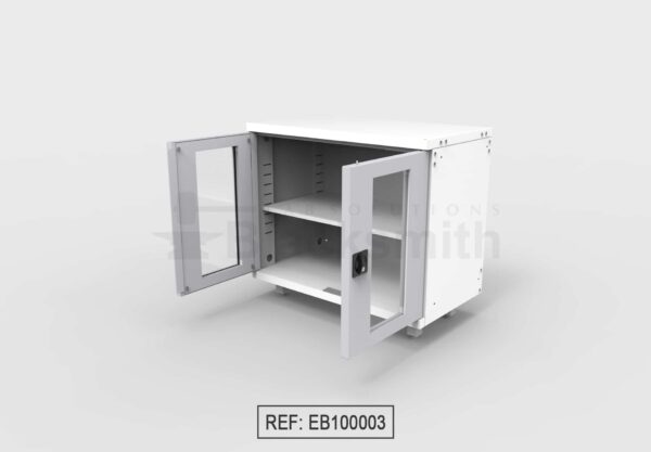 MUEBLE DE ALMACENAMIENTO BLACKSMITH DOS PUERTAS DE ALA CON MIRILLA DE VIDRIO (100CM) - Image 5