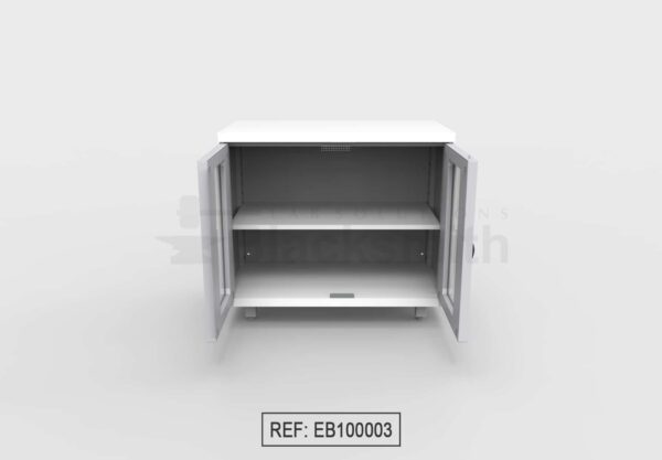 MUEBLE DE ALMACENAMIENTO BLACKSMITH DOS PUERTAS DE ALA CON MIRILLA DE VIDRIO (100CM) - Image 6