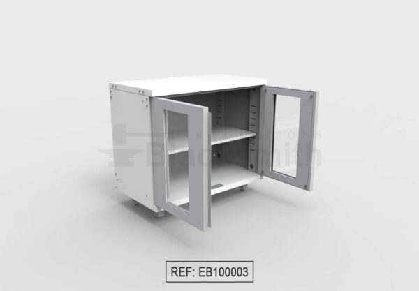 MUEBLE DE ALMACENAMIENTO BLACKSMITH DOS PUERTAS DE ALA CON MIRILLA DE VIDRIO (100CM) - Image 7