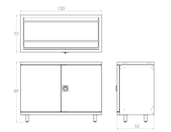 MUEBLE DE ALMACENAMIENTO BLACKSMITH PARA POZUELO DOS PUERTAS DE ALA (120X55CM) - Image 2