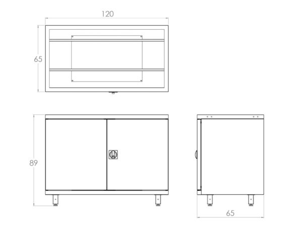MUEBLE DE ALMACENAMIENTO BLACKSMITH PARA POZUELO DOS PUERTAS DE ALA (120X65CM) - Image 2
