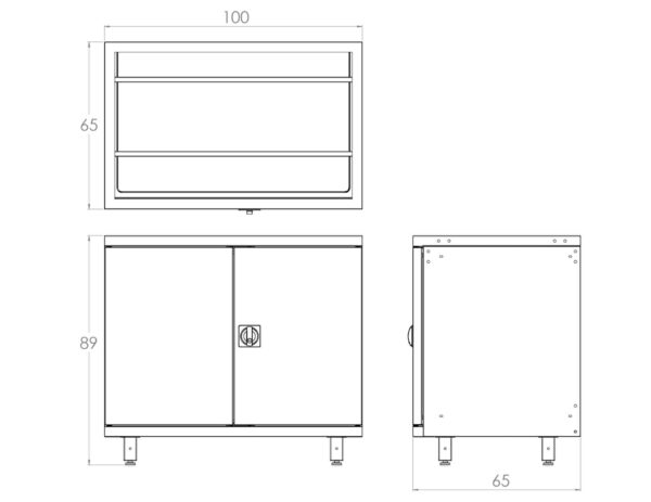 MUEBLE DE ALMACENAMIENTO BLACKSMITH PARA POZUELO DOS PUERTAS DE ALA (100X65CM) - Image 2