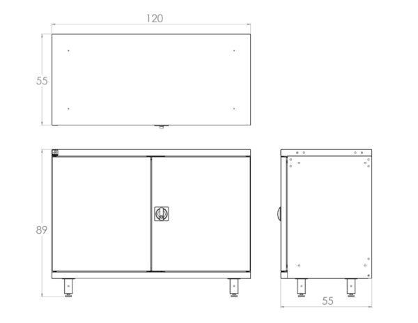 MUEBLE DE ALMACENAMIENTO BLACKSMITH DOS PUERTAS DE ALA (120CM) - Image 2
