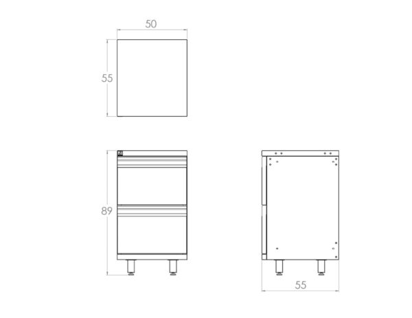 MUEBLE DE ALMACENAMIENTO BLACKSMITH DOS CAJONES (50CM) - Image 2