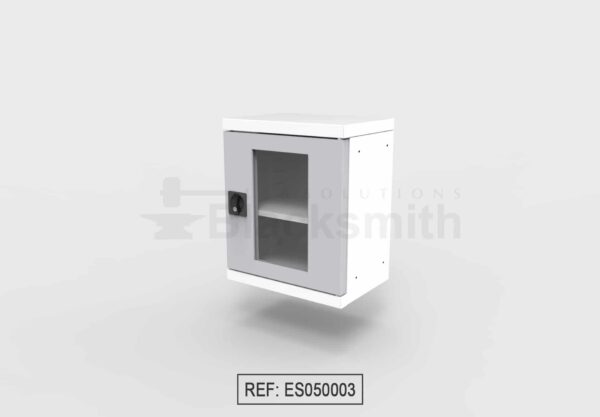 MUEBLE DE ALMACENAMIENTO BLACKSMITH COLGAR EN PARED UNA PUERTA DE ALA CON MIRILLA DE VIDRIO (50CM) - Image 2
