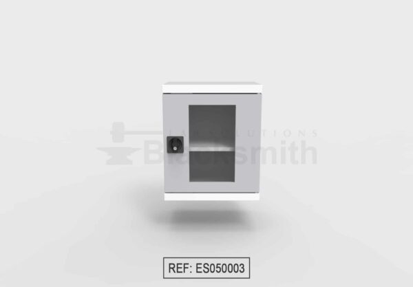 MUEBLE DE ALMACENAMIENTO BLACKSMITH COLGAR EN PARED UNA PUERTA DE ALA CON MIRILLA DE VIDRIO (50CM) - Image 3