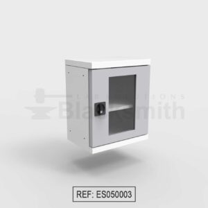 MUEBLE DE ALMACENAMIENTO BLACKSMITH COLGAR EN PARED UNA PUERTA DE ALA CON MIRILLA DE VIDRIO (50CM)