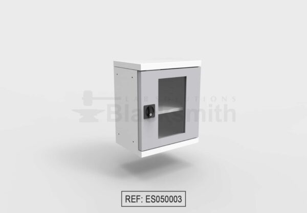 MUEBLE DE ALMACENAMIENTO BLACKSMITH COLGAR EN PARED UNA PUERTA DE ALA CON MIRILLA DE VIDRIO (50CM)
