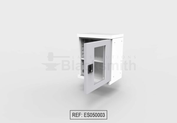 MUEBLE DE ALMACENAMIENTO BLACKSMITH COLGAR EN PARED UNA PUERTA DE ALA CON MIRILLA DE VIDRIO (50CM) - Image 5