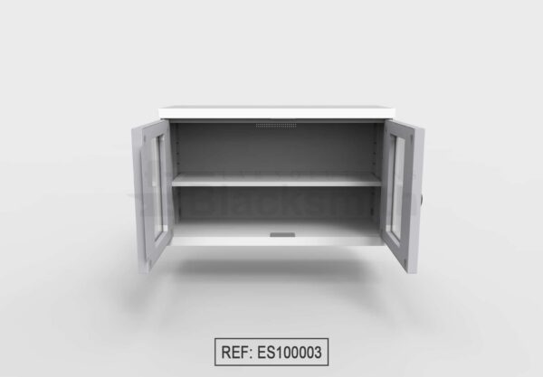 MUEBLE DE ALMACENAMIENTO BLACKSMITH PARA COLGAR EN PARED DOS PUERTAS DE ALA CON MIRILLA DE VIDRIO (100CM) - Image 6