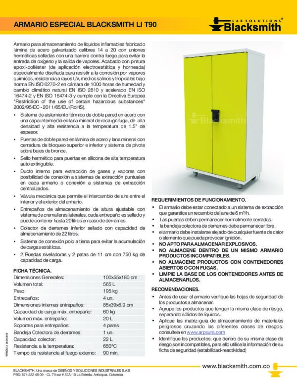 ARMARIO BLACKSMITH ESPECIAL PARA LÍQUIDOS INFLAMABLES 185 - Image 8