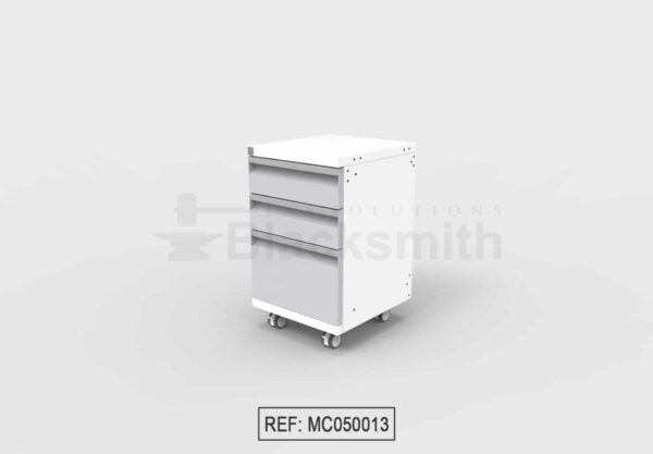 MUEBLE MÓVIL DE ALMACENAMIENTO BLACKSMITH TRES (3) CAJONES – DOS (2) CAJONES PEQUEÑOS UN (1) CAJÓN GRANDE - Image 2