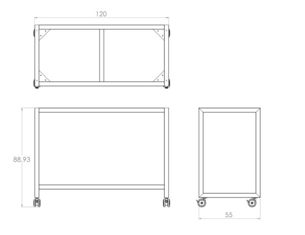 ESTRUCTURA SOLDADA BLACKSMITH EN «O» PARA MESAS MÓVILES DE LABORATORIOS (40X40CM C14 PARA 200KG) (55) - Image 2